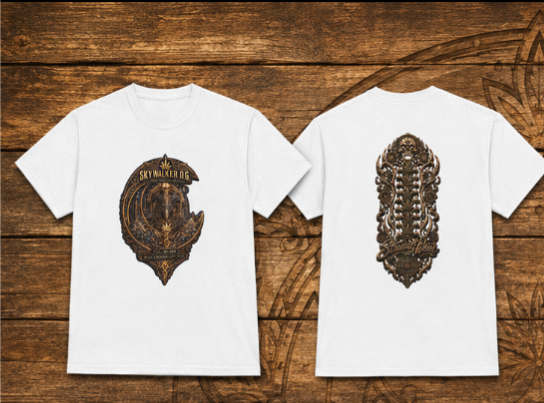 Skywalker OG Crescent Moon Crest T-Shirt | Vintage Spinal Cosmic Emblem