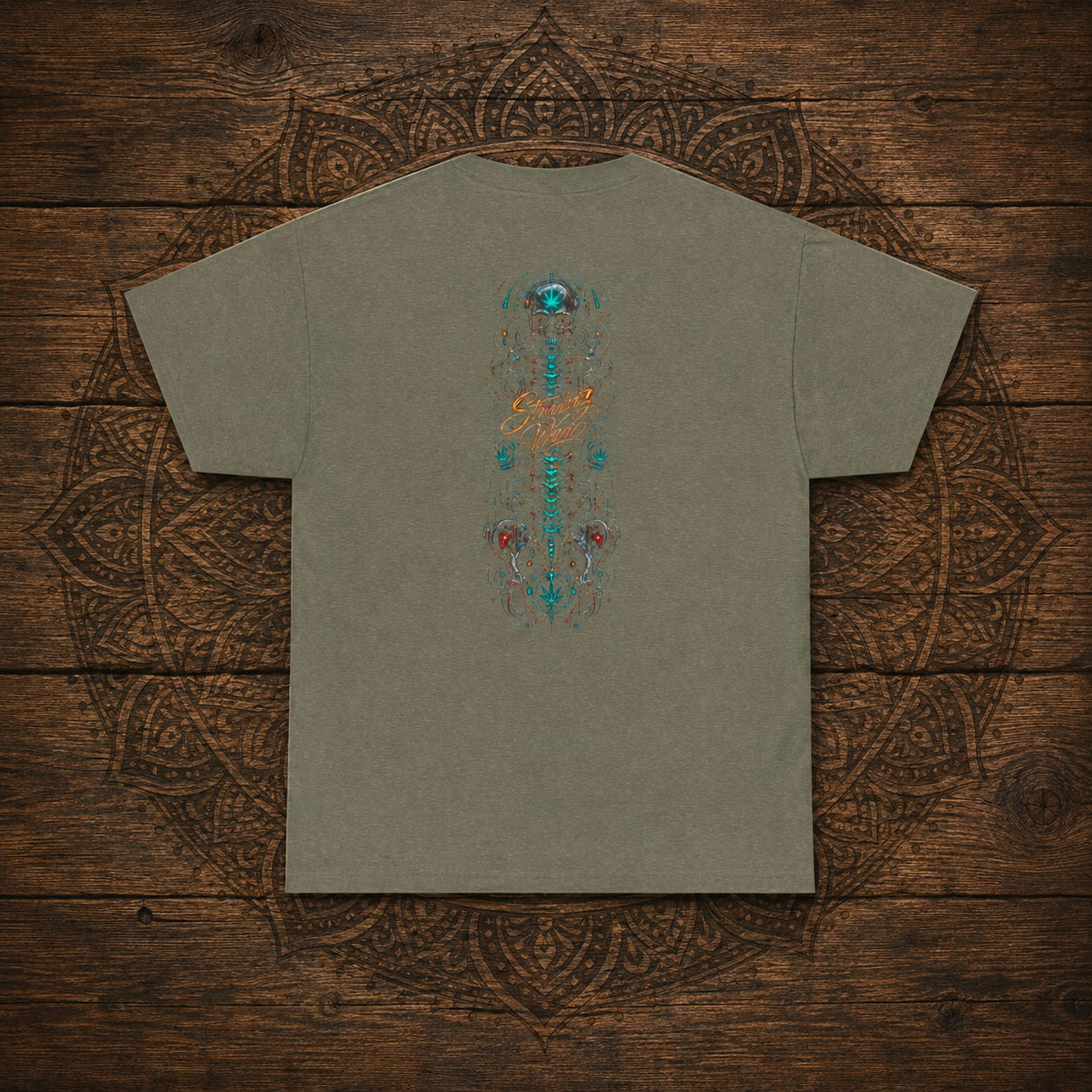 Creature Leaf Graphic Tee | Botanical Skull Art