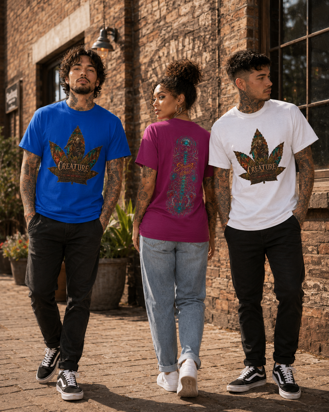 Creature Leaf Graphic Tee | Botanical Skull Art