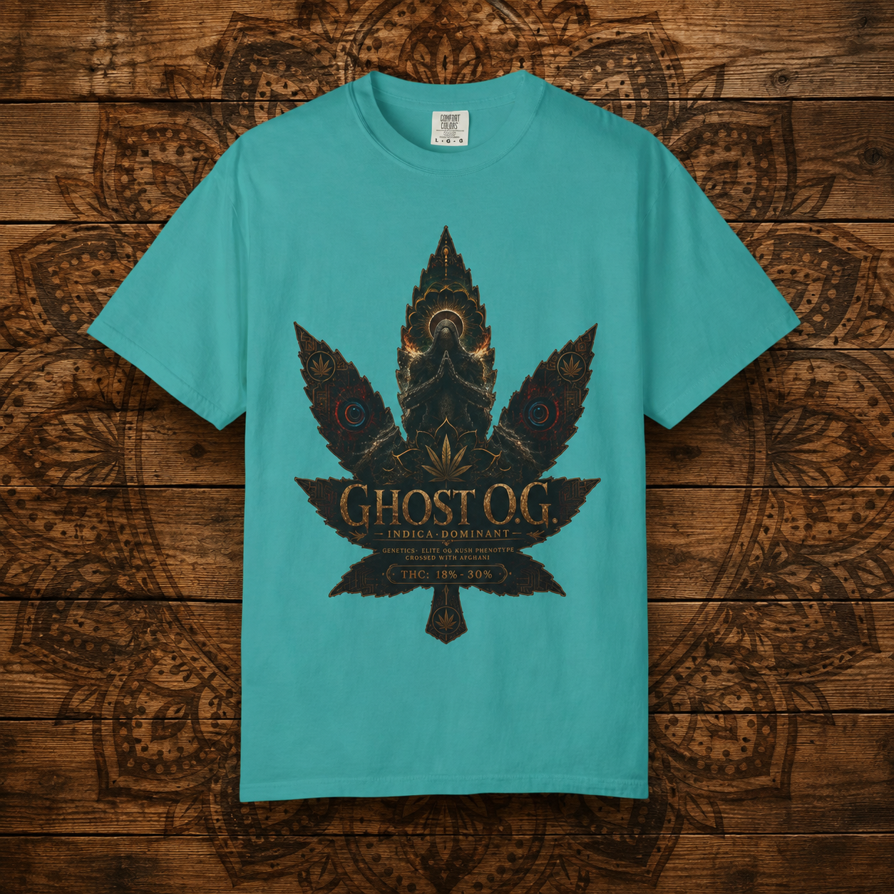 Ghost OG Leaf graphic T-shirt | Strainzwear back print