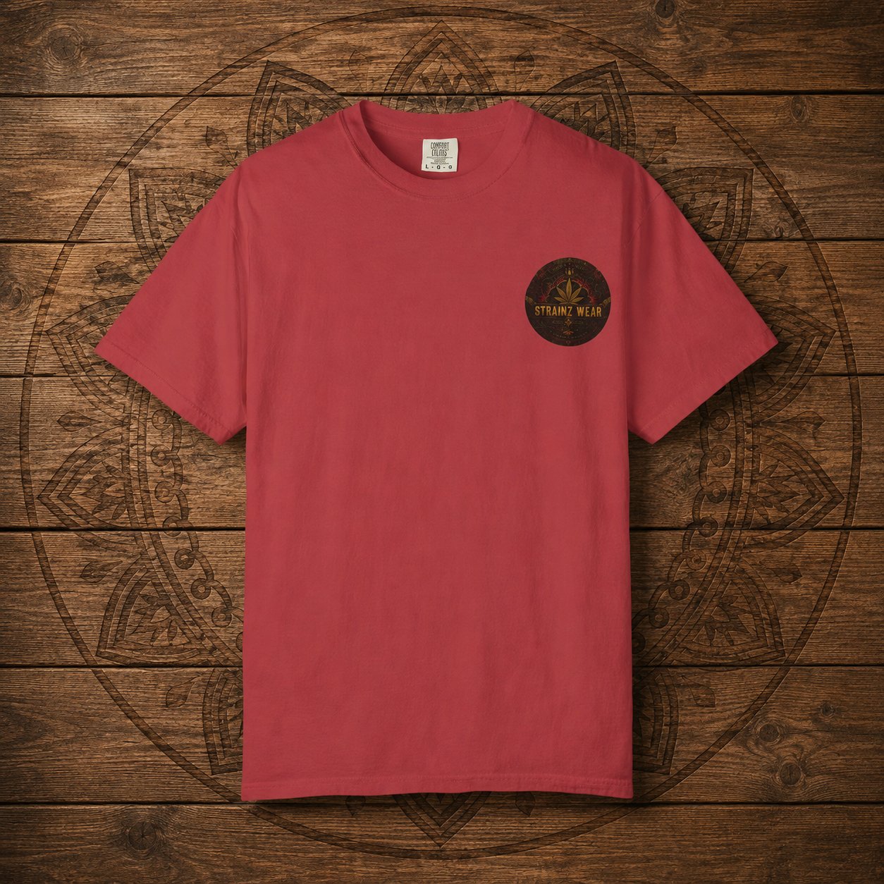 Shangri-la Leaf Graphic T-Shirt | Decorative Marijuana Leaf Back Print
