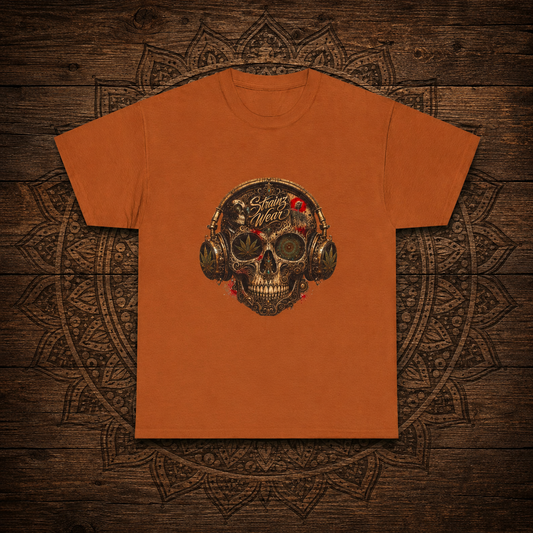 Skull with Headphones Tee | Punk Amplifier Graphic Shirt