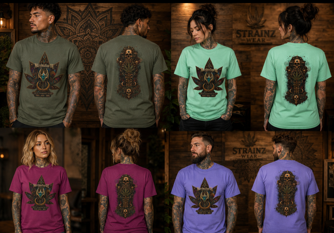 Marshmallow OG/Spinal Cannabis Skull T-shirt