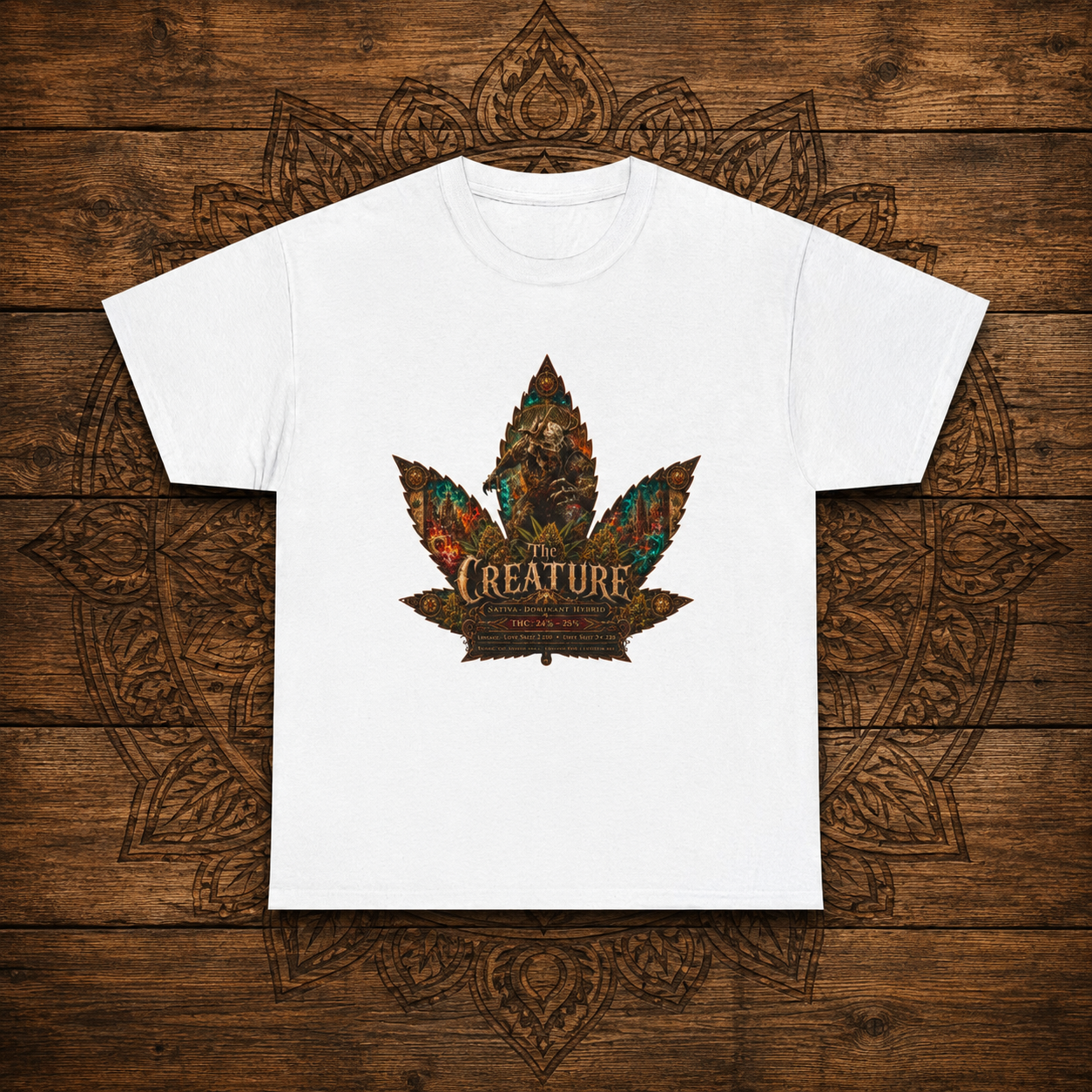 Creature Leaf Graphic Tee | Botanical Skull Art