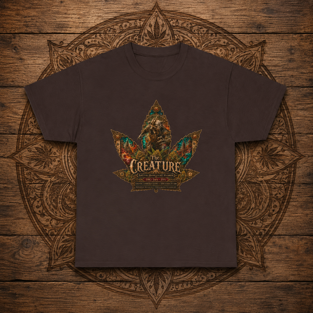 Creature Leaf Graphic Tee | Botanical Skull Art