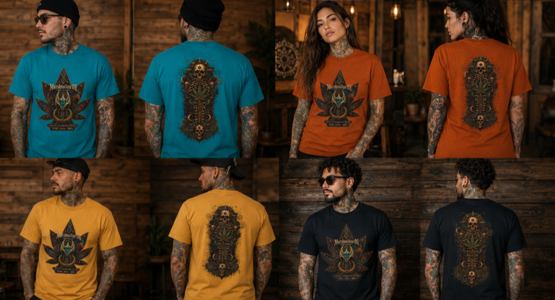 Marshmallow OG/Spinal Cannabis Skull T-shirt