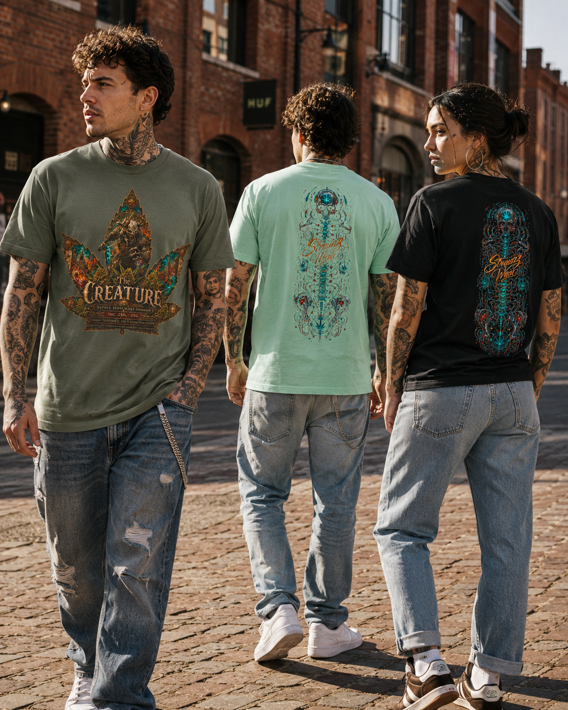 Creature Leaf Graphic Tee | Botanical Skull Art