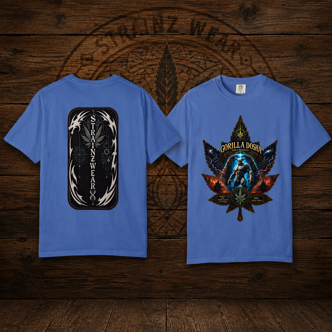 Gorilla Dosh Cannabis Leaf T-shirt | Psychedelic Ape Graphic