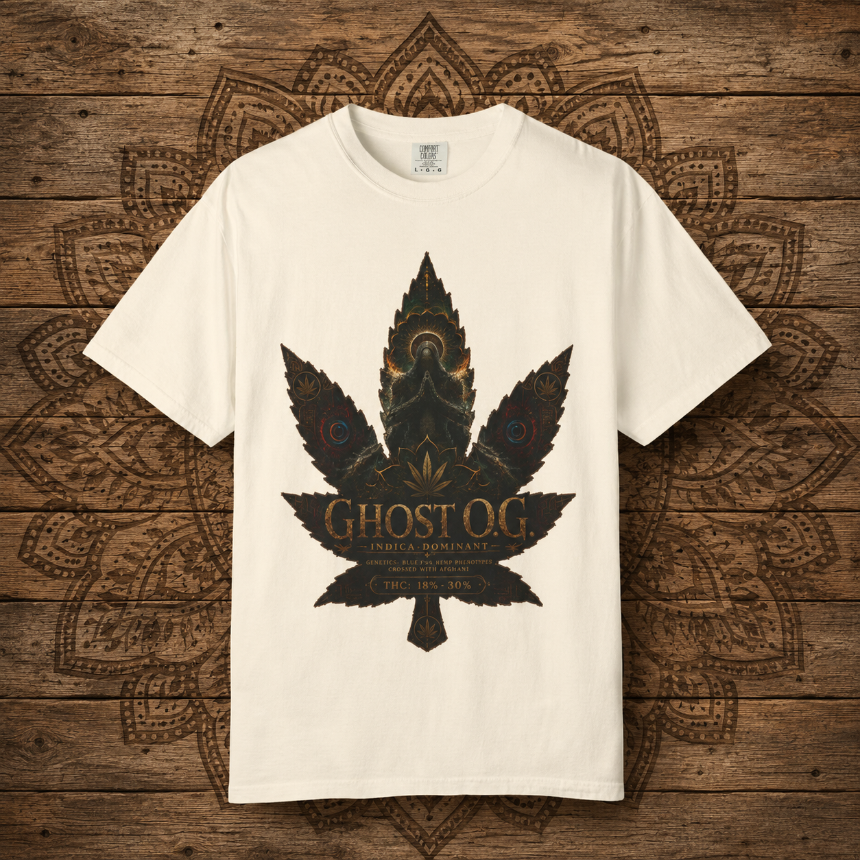 Ghost OG Leaf graphic T-shirt | Strainzwear back print