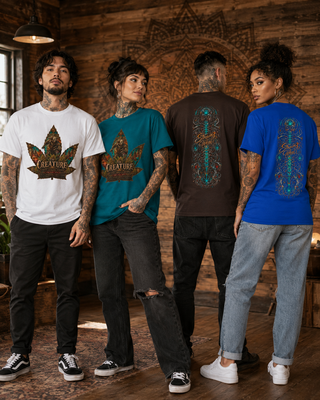 Creature Leaf Graphic Tee | Botanical Skull Art
