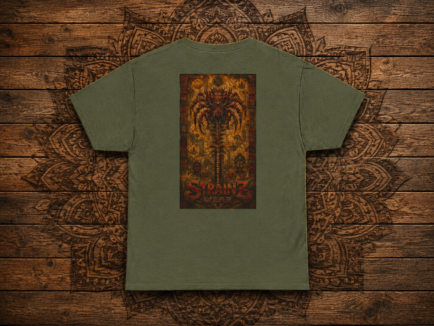 Apocalypto Skull Leaf T-Shirt | Tribal Skull Cannabis Leaf Tee