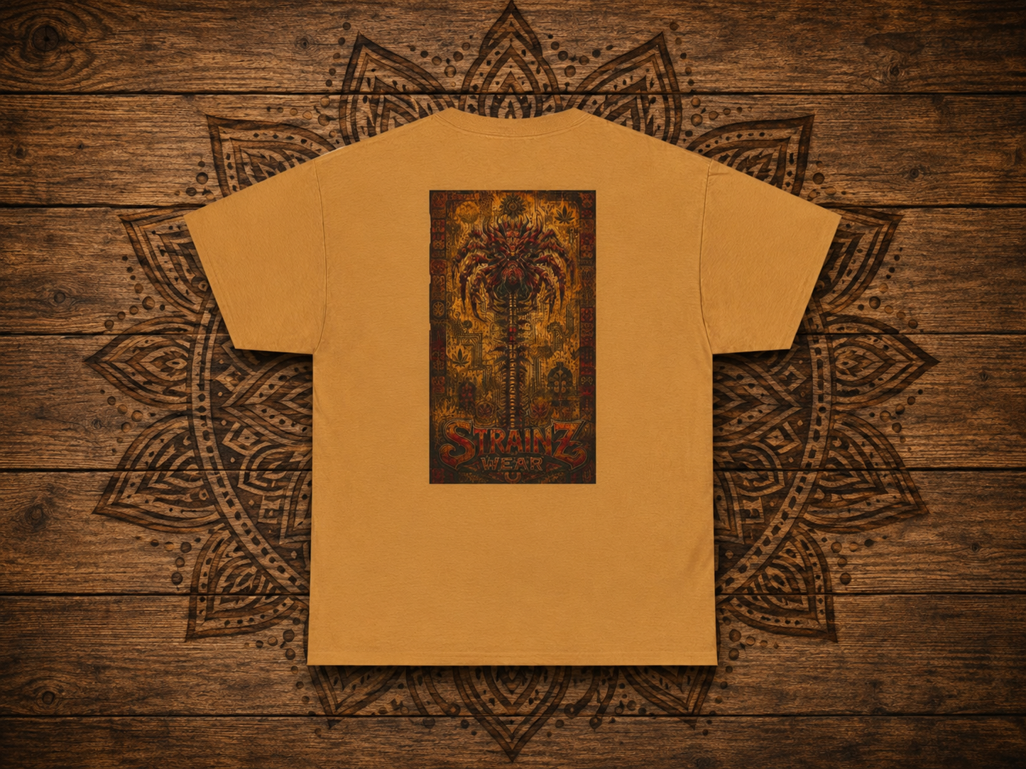 Apocalypto Skull Leaf T-Shirt | Tribal Skull Cannabis Leaf Tee