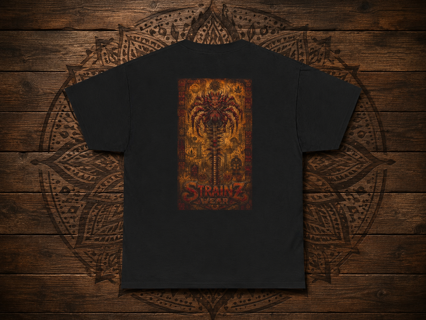 Apocalypto Skull Leaf T-Shirt | Tribal Skull Cannabis Leaf Tee
