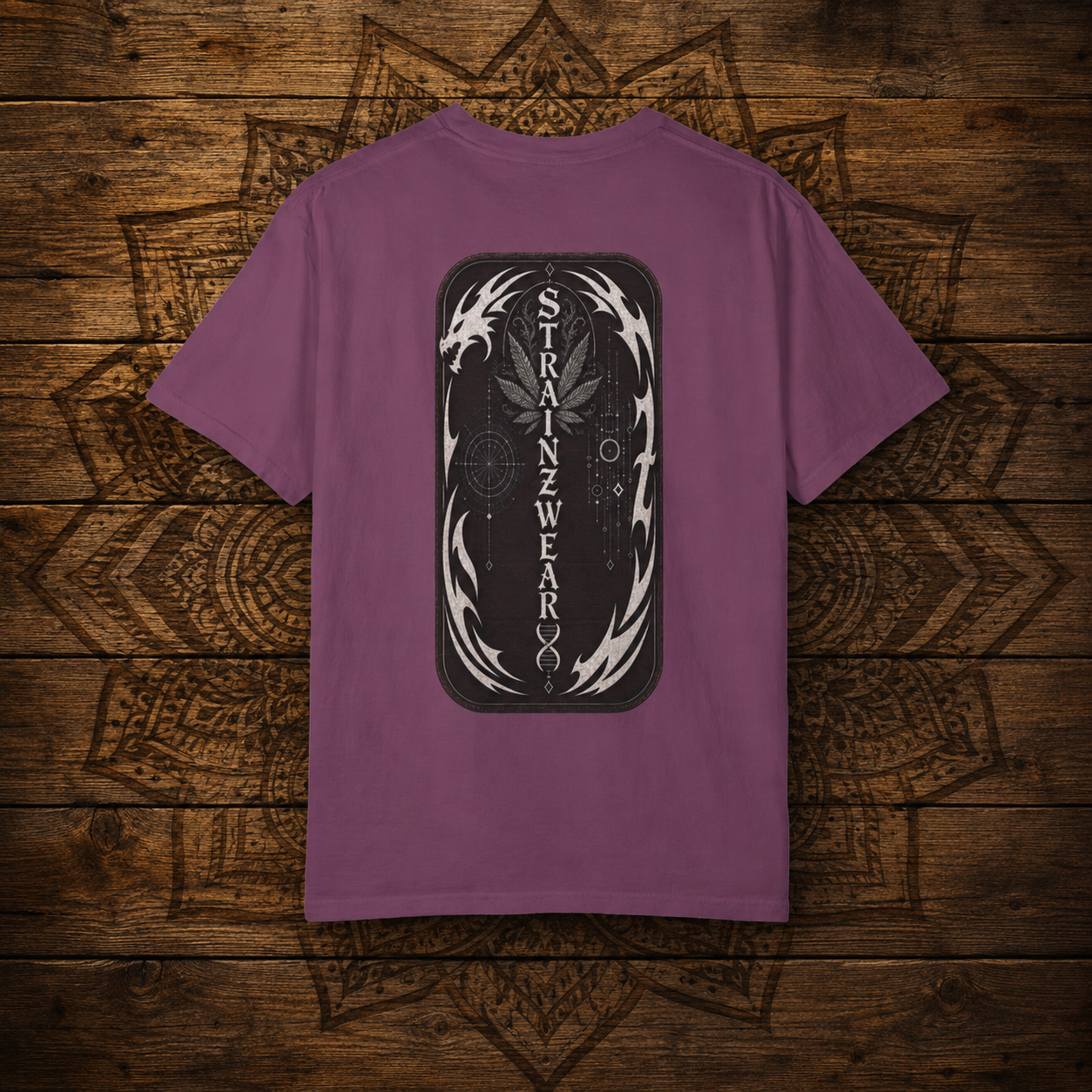 Gorilla Glue #4 Leaf Graphic T-shirt | Psychedelic Gorilla Illustration, Strainzwear Back Print