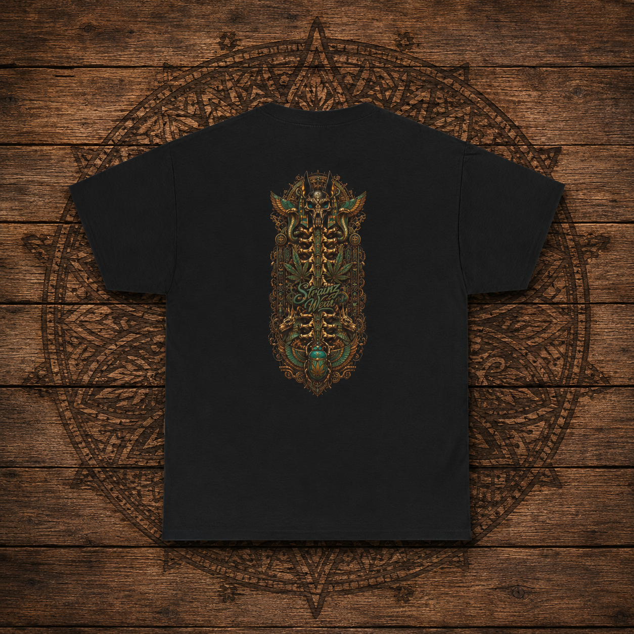 Life Hack Skeleton Leaf T-Shirt | Gothic Cannabis Leaf Illustration