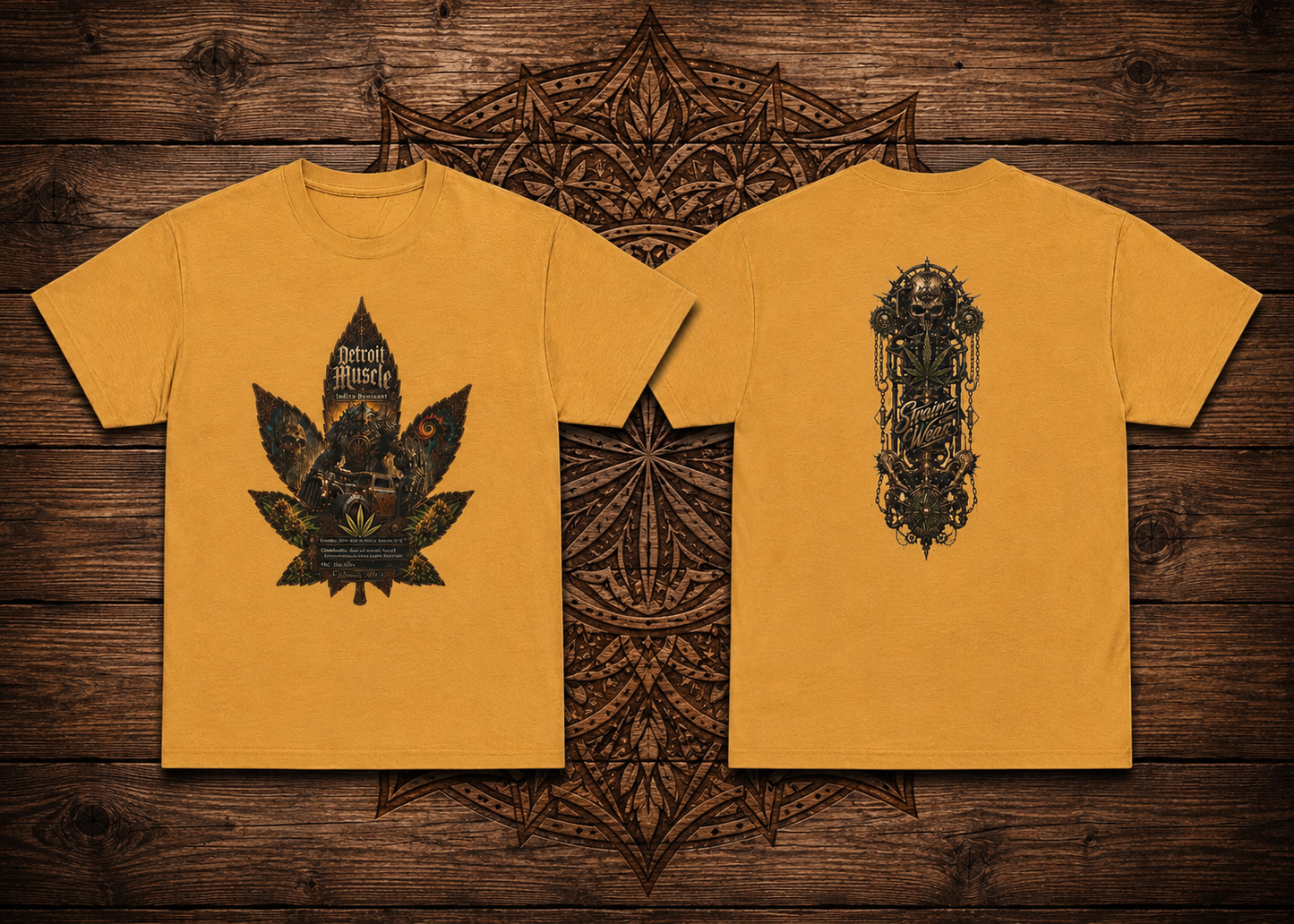 Vintage Motorhead Cannabis Leaf Tee | Retro Spinal Skull Graphic Shirt
