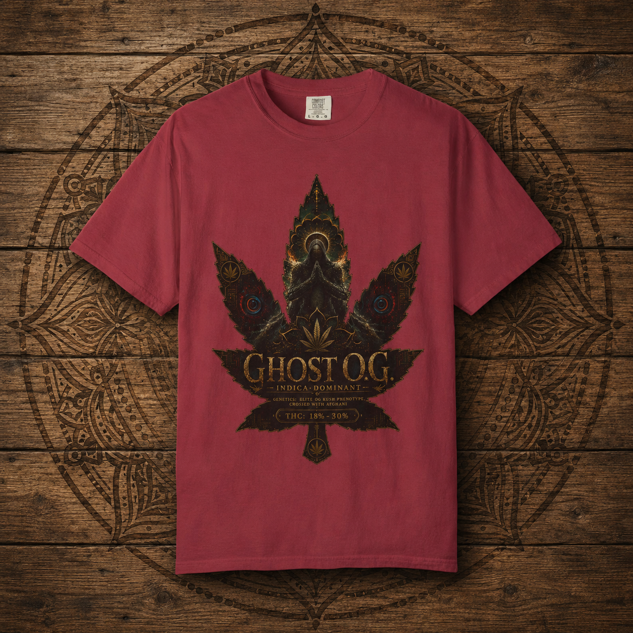 Ghost OG Leaf graphic T-shirt | Strainzwear back print