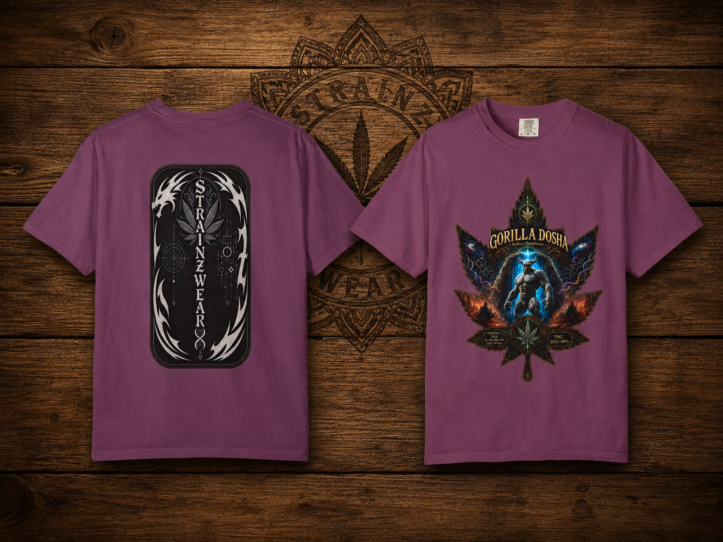 Gorilla Dosh Cannabis Leaf T-shirt | Psychedelic Ape Graphic