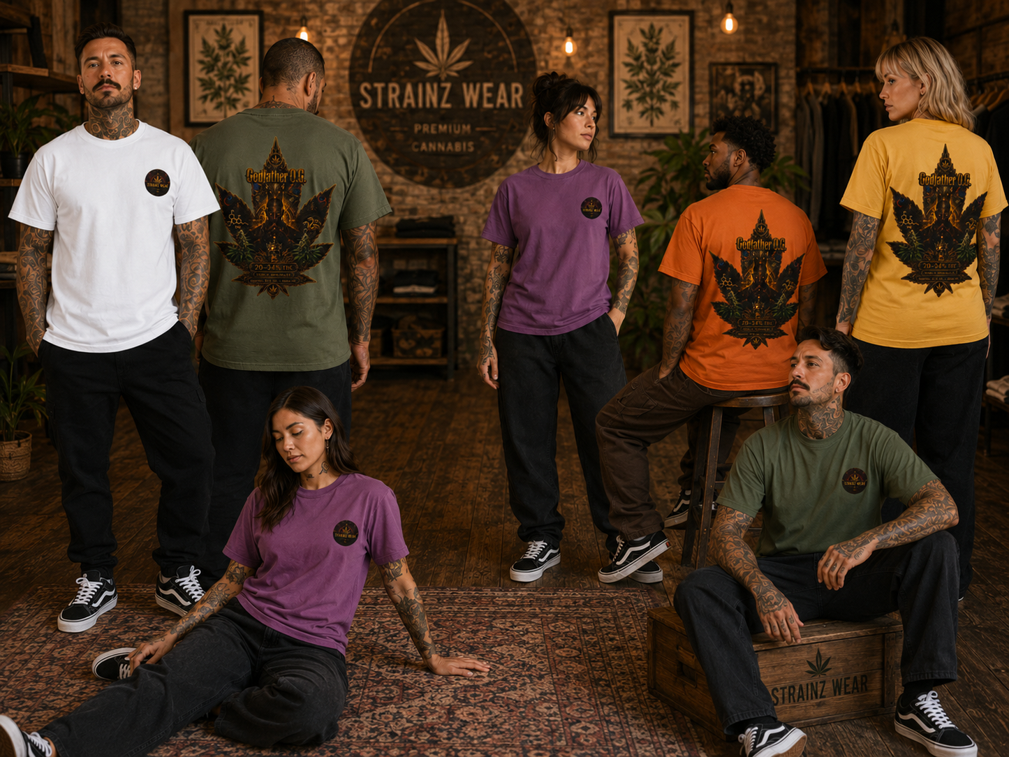 Godfather OG Leaf Graphic T-Shirt | Cannabis Leaf Back Print