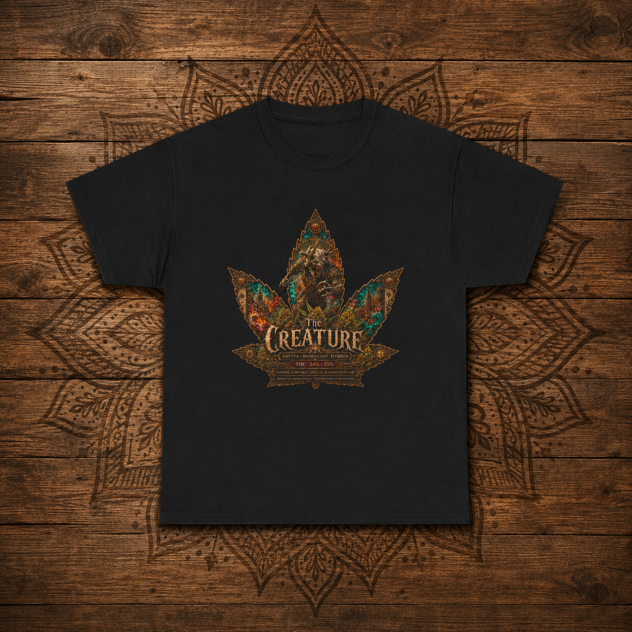 Creature Leaf Graphic Tee | Botanical Skull Art