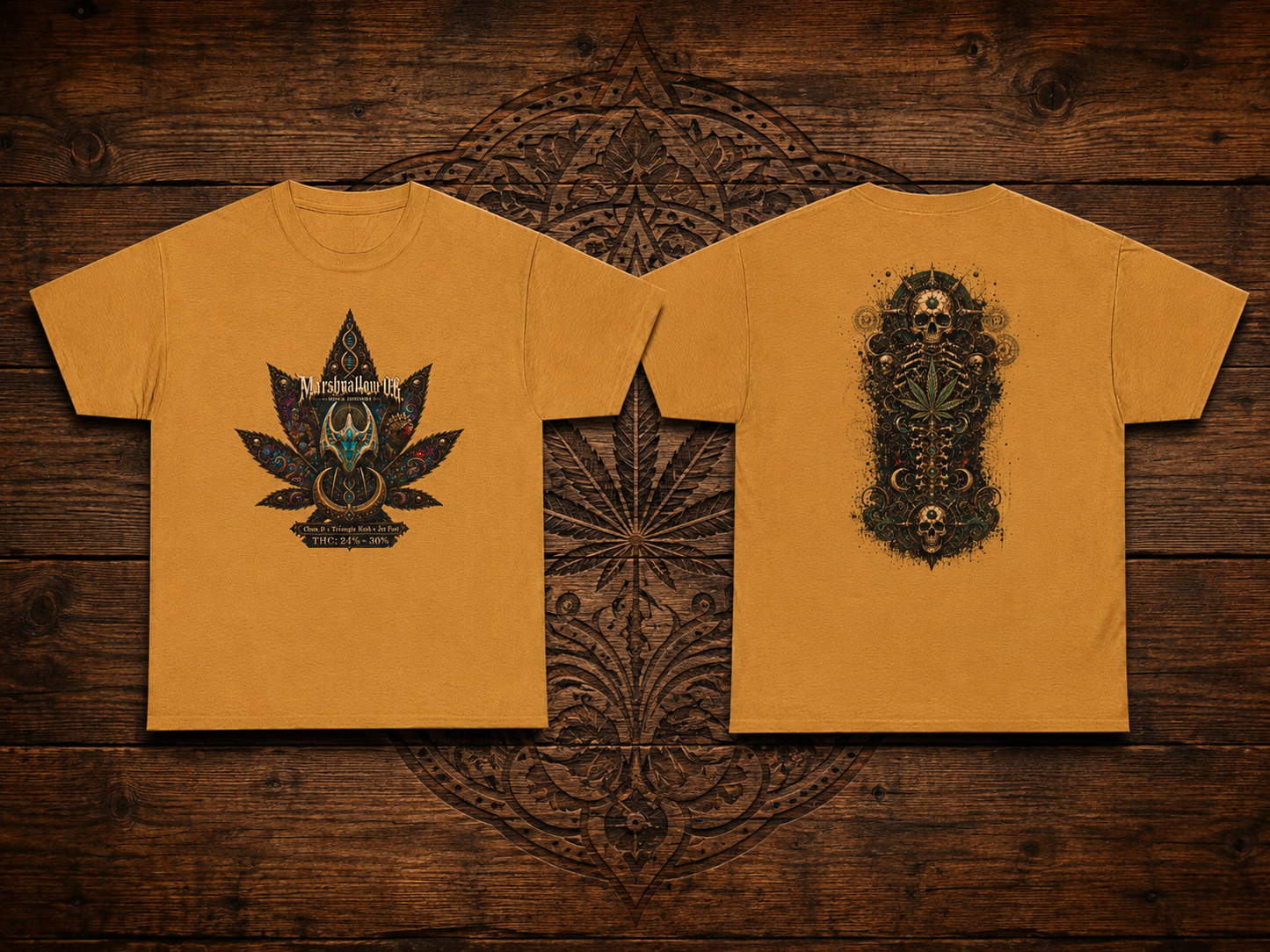 Marshmallow OG/Spinal Cannabis Skull T-shirt