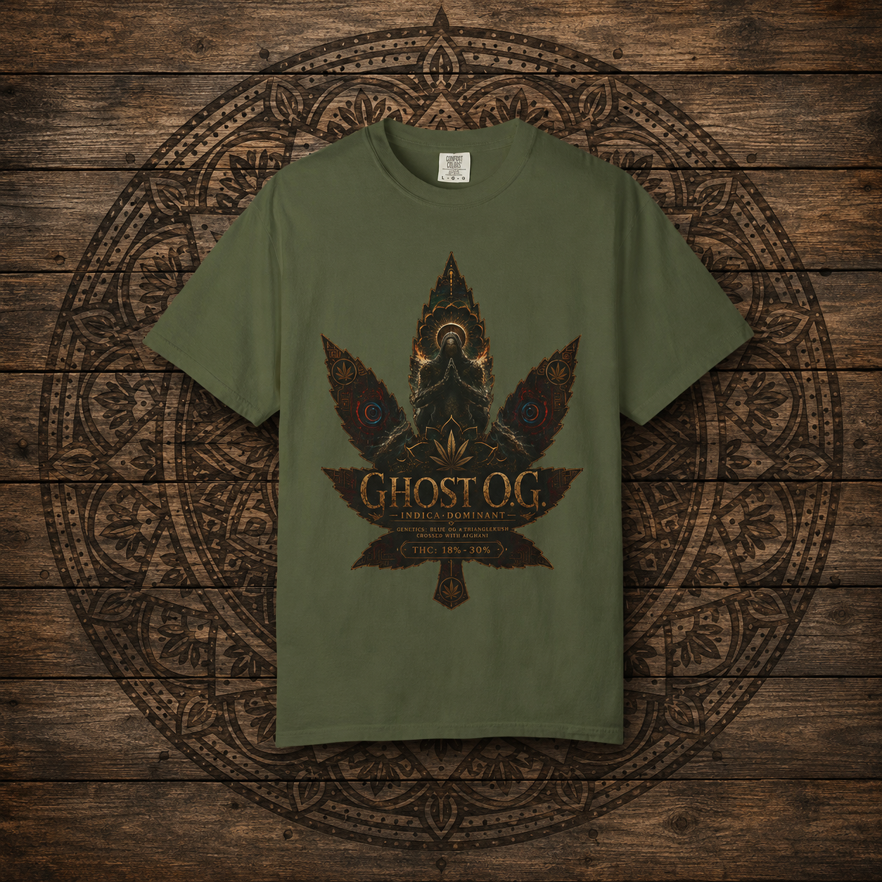Ghost OG Leaf graphic T-shirt | Strainzwear back print