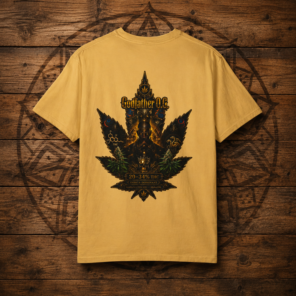 Godfather OG Leaf Graphic T-Shirt | Cannabis Leaf Back Print