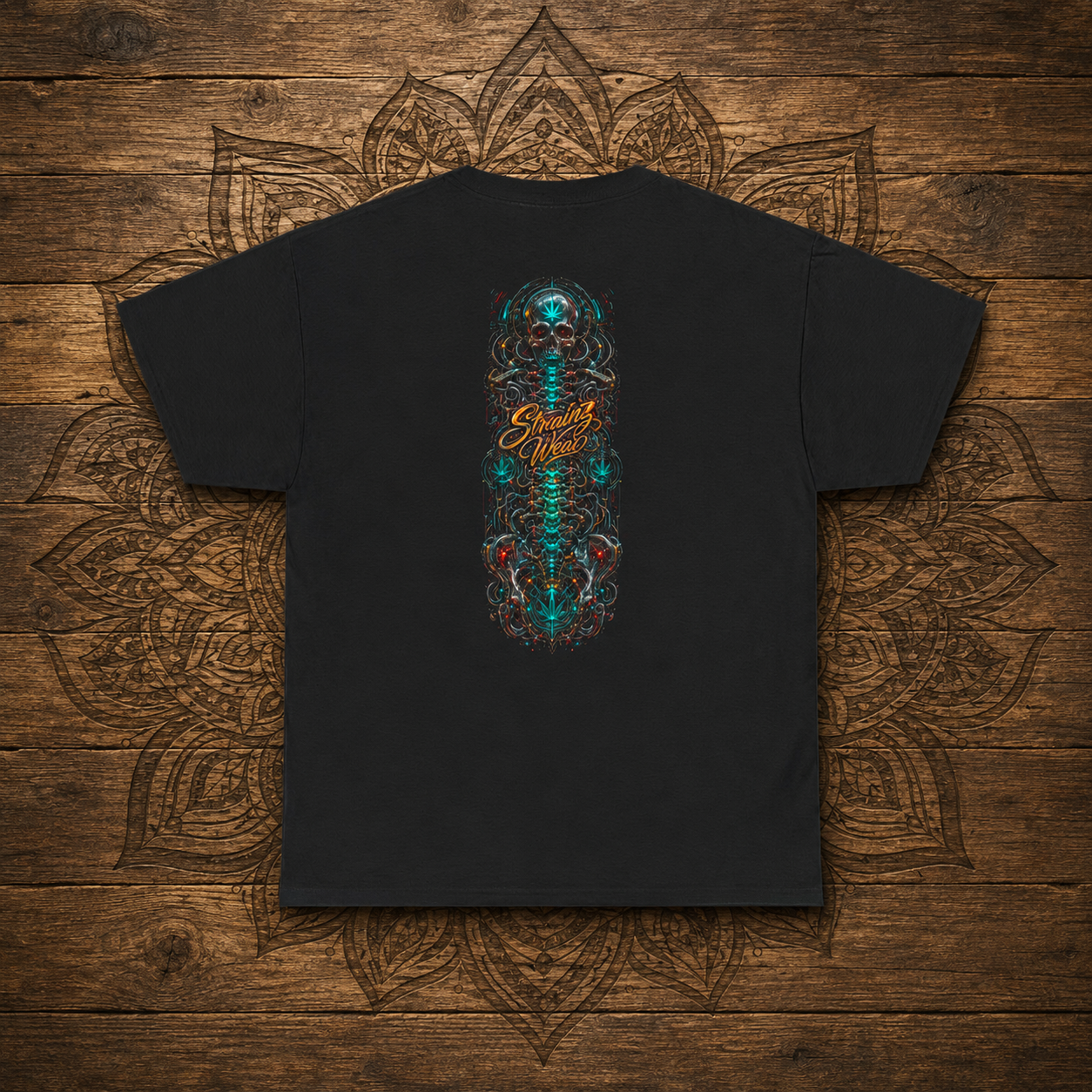 Creature Leaf Graphic Tee | Botanical Skull Art