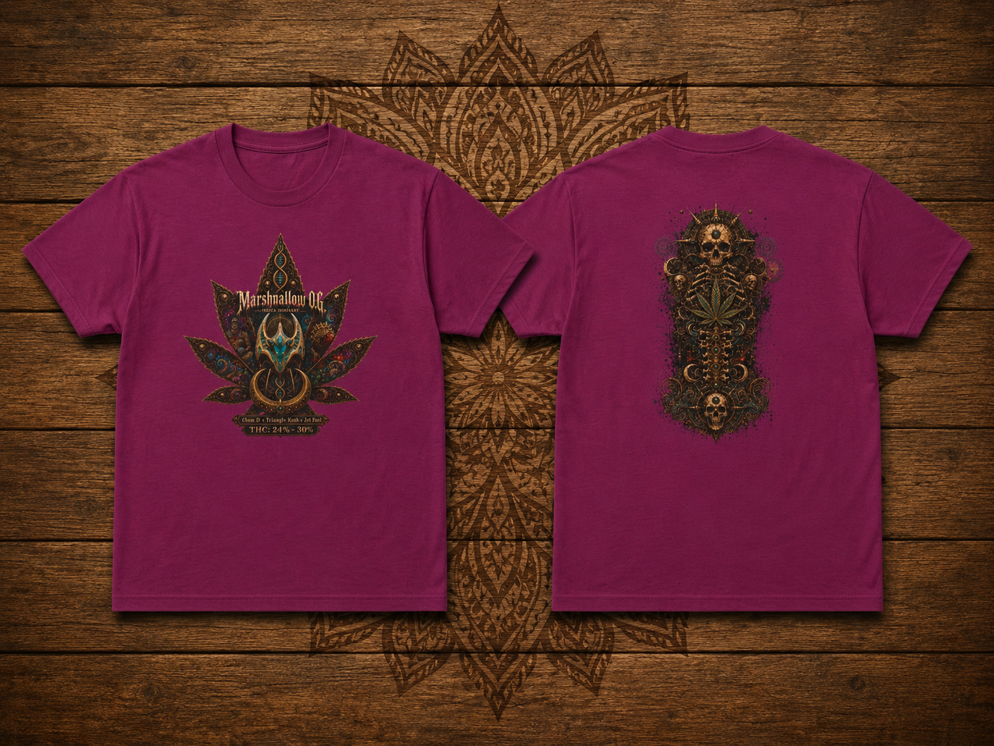 Marshmallow OG/Spinal Cannabis Skull T-shirt