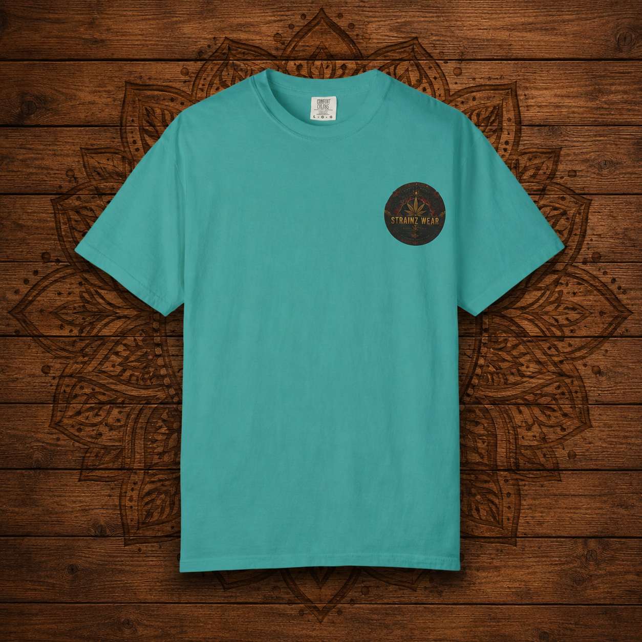 Shangri-la Leaf Graphic T-Shirt | Decorative Marijuana Leaf Back Print