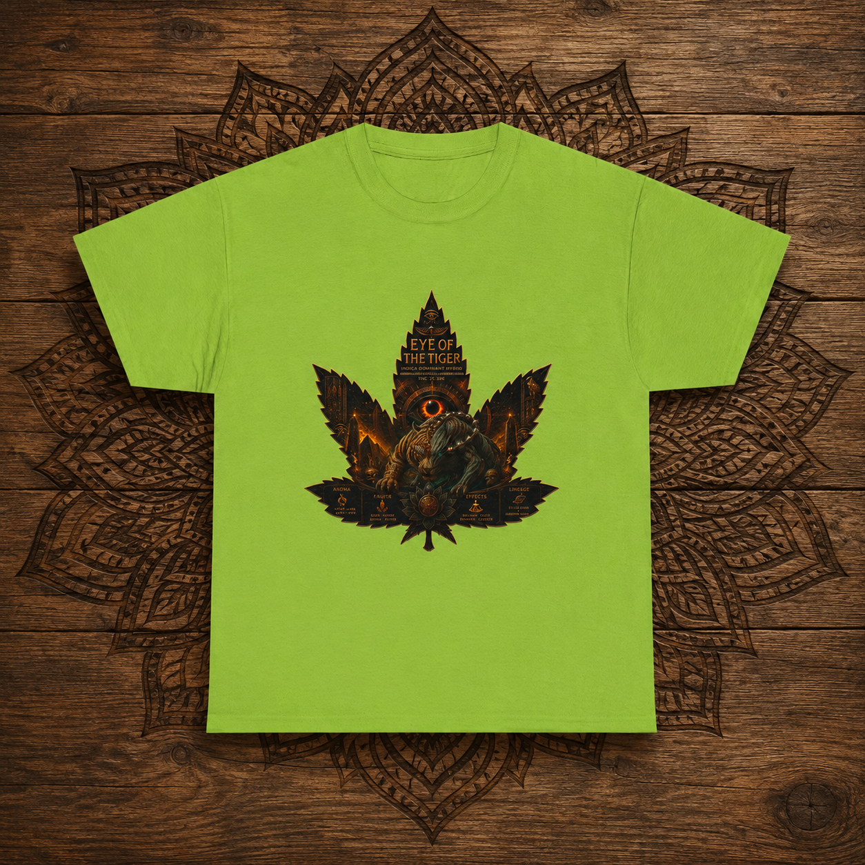 Vintage Cannabis Leaf Skull Tee | Ornate Gothic Illustration, Back Sigil Print