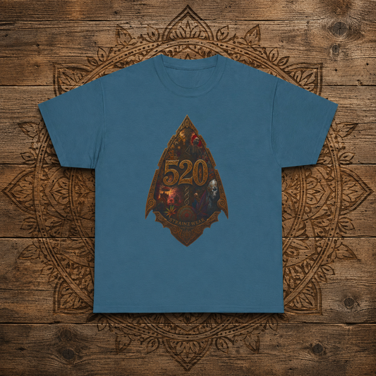 Steampunk Skull Gear Illustration T-Shirt | Spinal Cannabis Skull Backprint