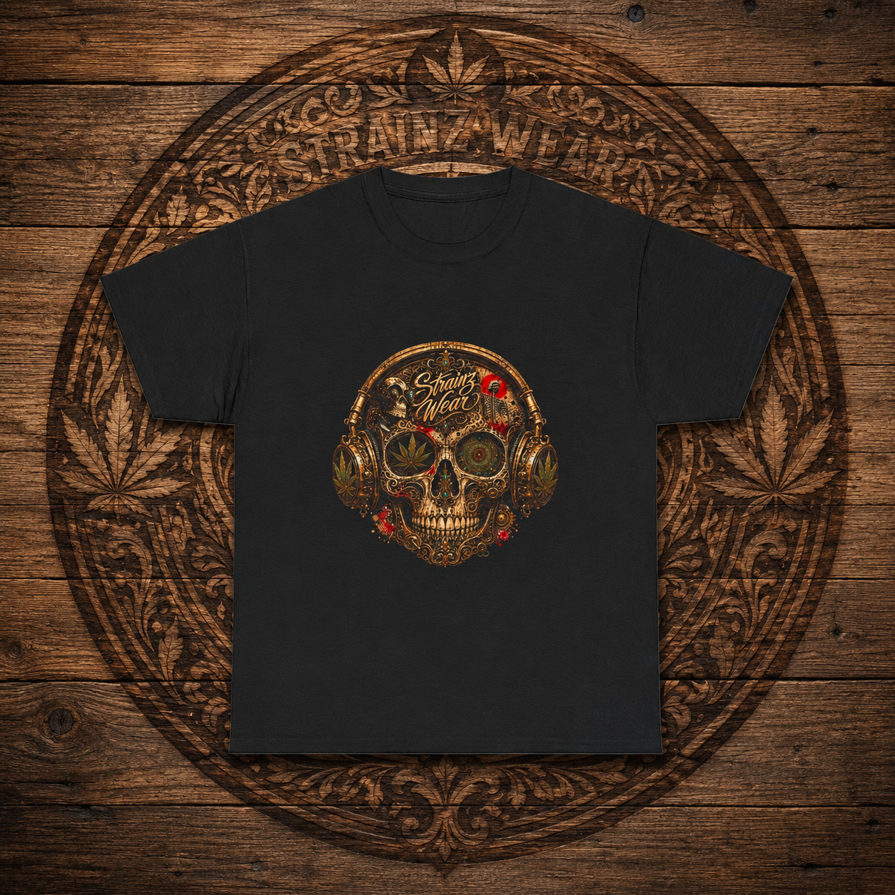 Skull with Headphones Tee | Punk Amplifier Graphic Shirt