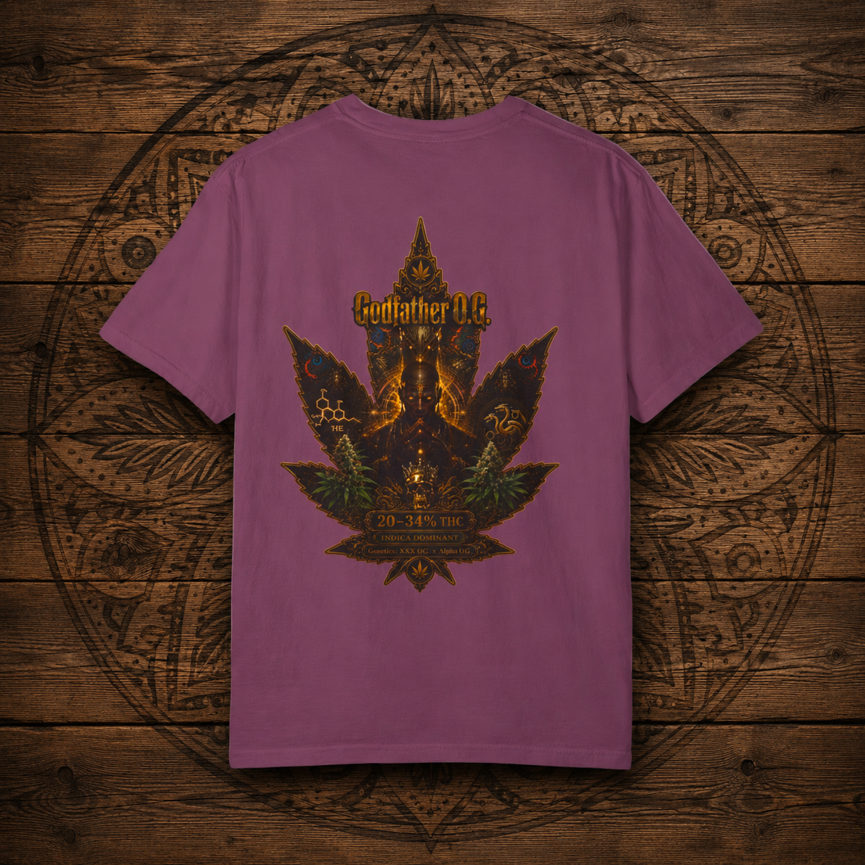 Godfather OG Leaf Graphic T-Shirt | Cannabis Leaf Back Print