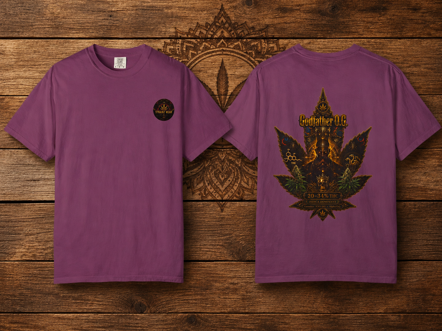 Godfather OG Leaf Graphic T-Shirt | Cannabis Leaf Back Print