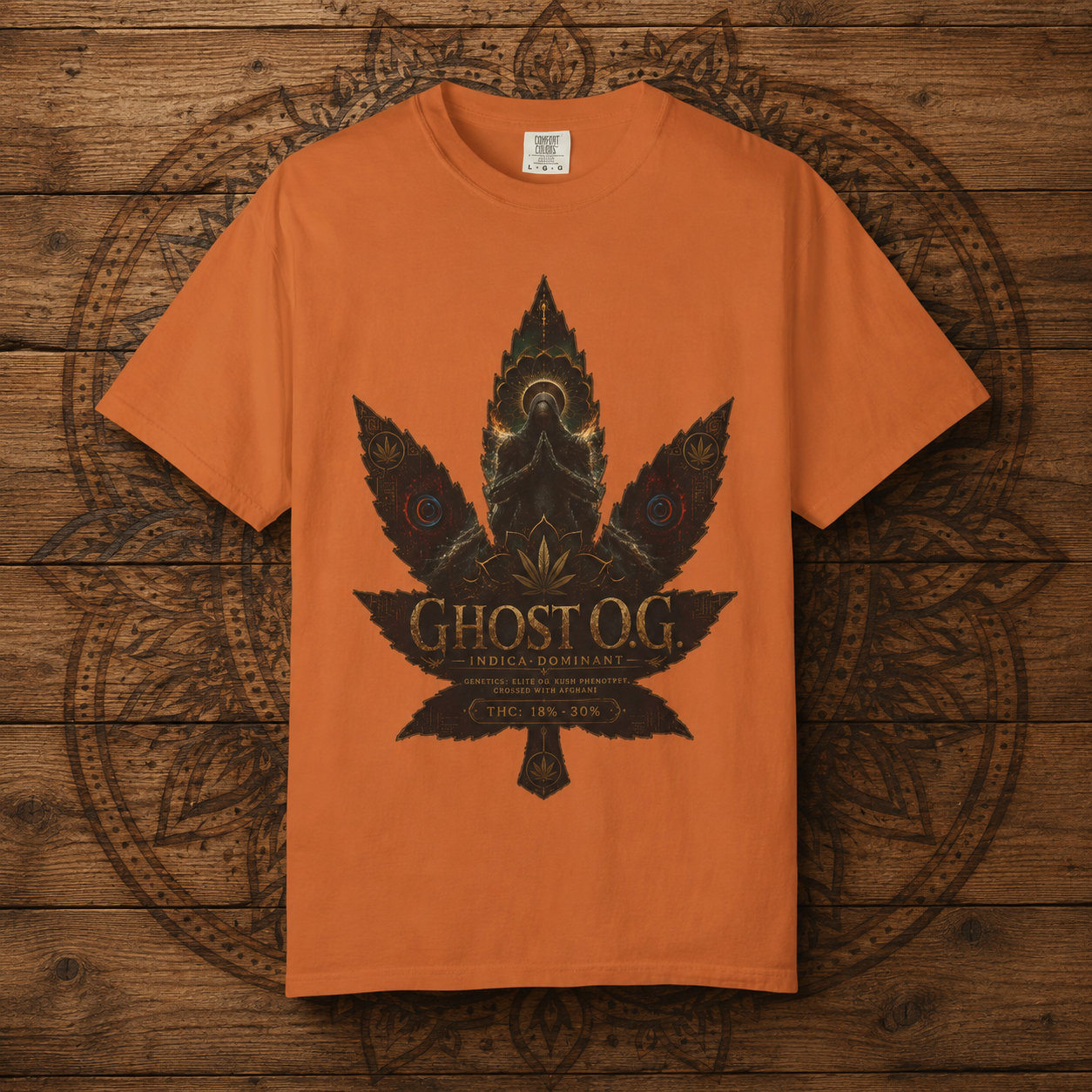 Ghost OG Leaf graphic T-shirt | Strainzwear back print