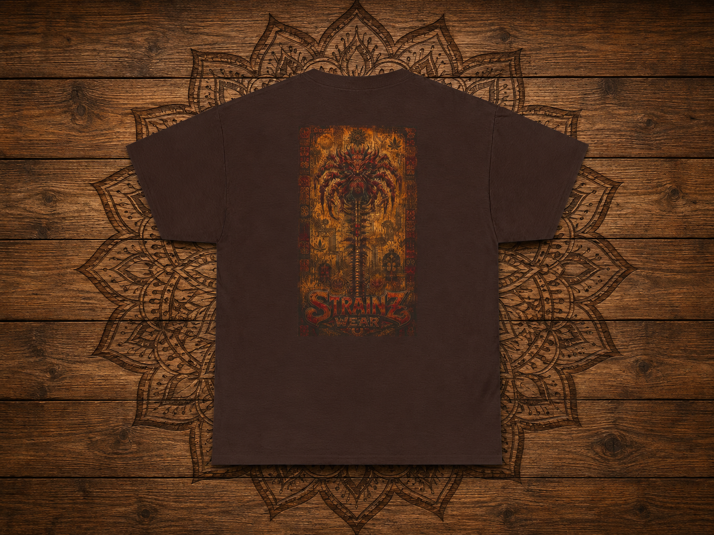 Apocalypto Skull Leaf T-Shirt | Tribal Skull Cannabis Leaf Tee