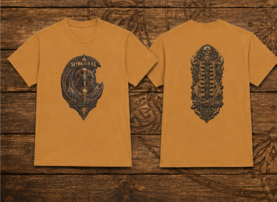Skywalker OG Crescent Moon Crest T-Shirt | Vintage Spinal Cosmic Emblem