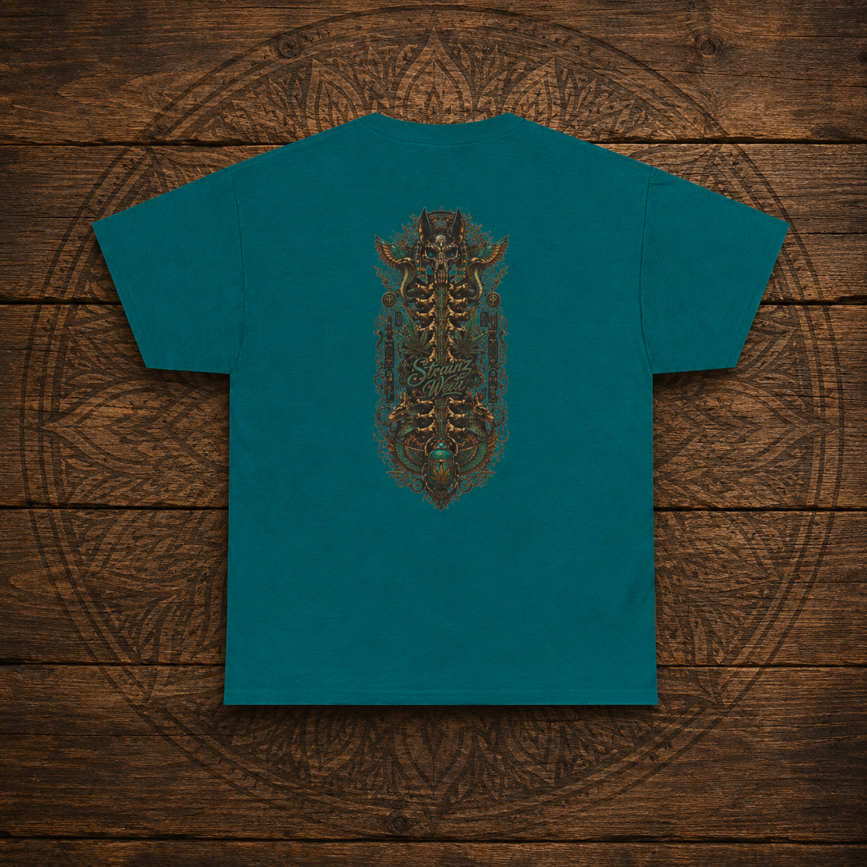 Life Hack Skeleton Leaf T-Shirt | Gothic Cannabis Leaf Illustration