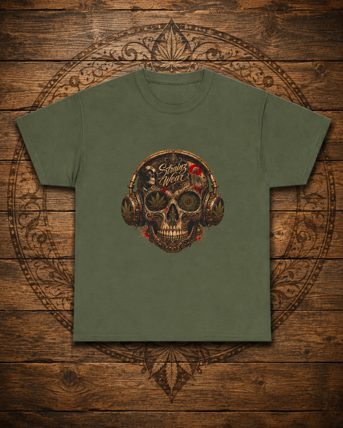 Skull with Headphones Tee | Punk Amplifier Graphic Shirt