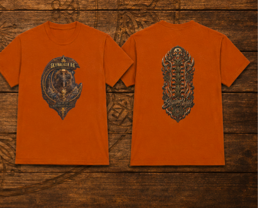 Skywalker OG Crescent Moon Crest T-Shirt | Vintage Spinal Cosmic Emblem