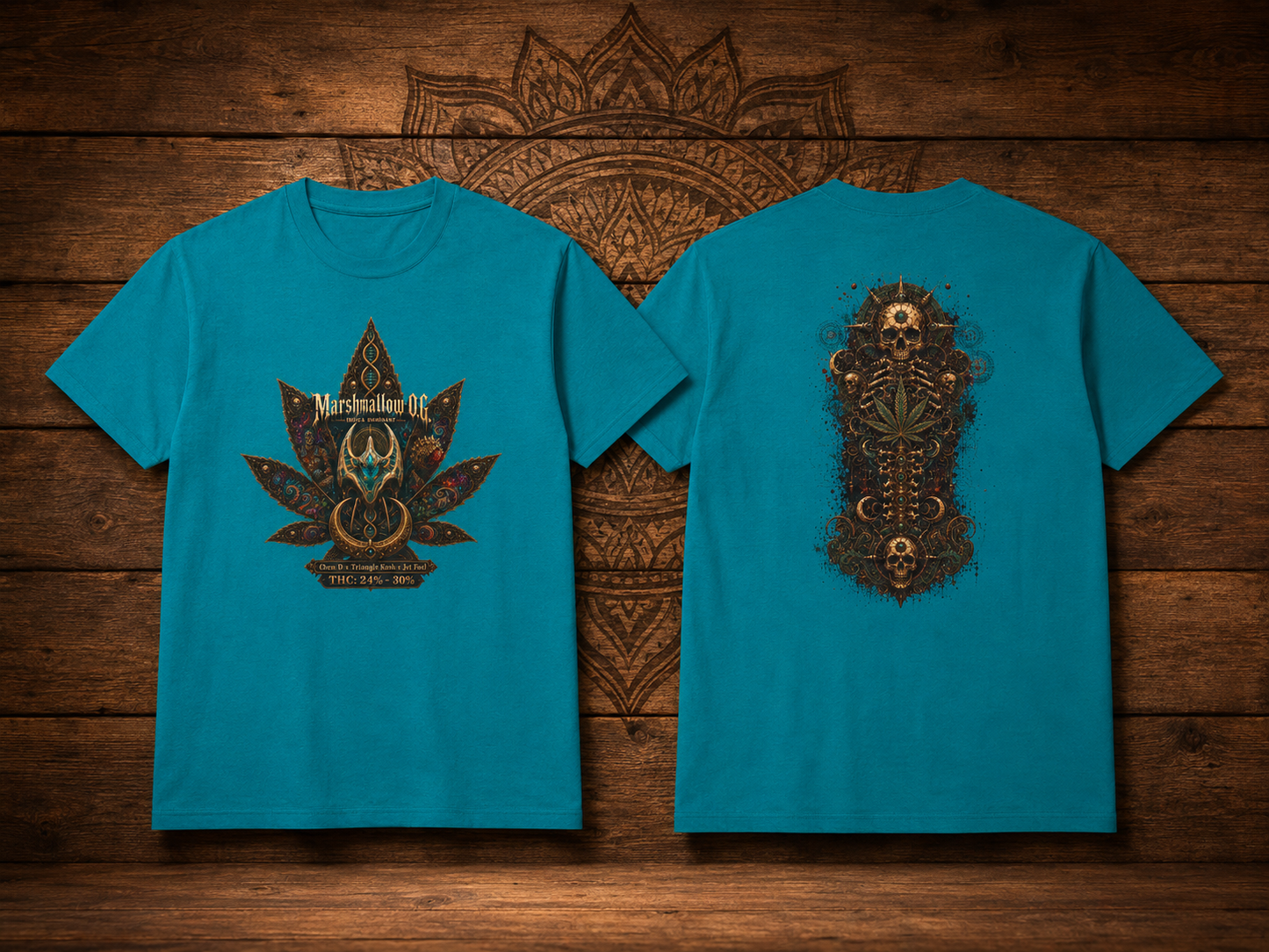Marshmallow OG/Spinal Cannabis Skull T-shirt