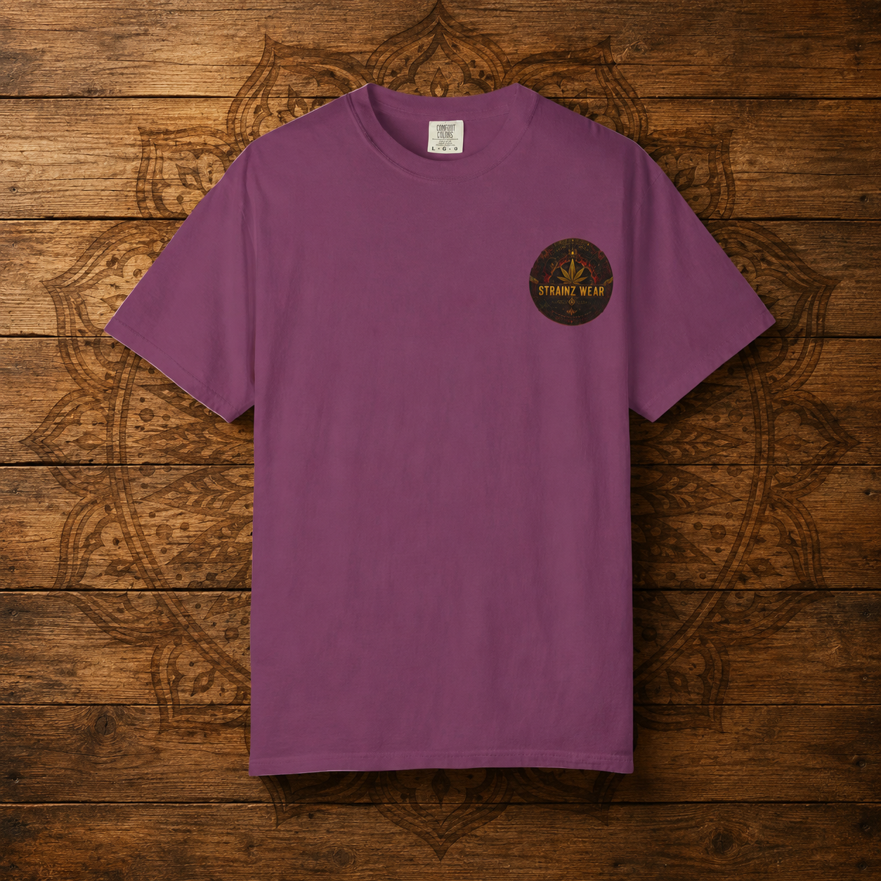 Shangri-la Leaf Graphic T-Shirt | Decorative Marijuana Leaf Back Print