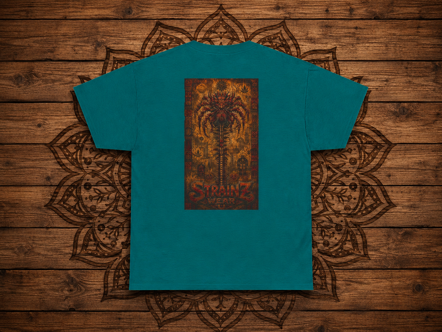 Apocalypto Skull Leaf T-Shirt | Tribal Skull Cannabis Leaf Tee