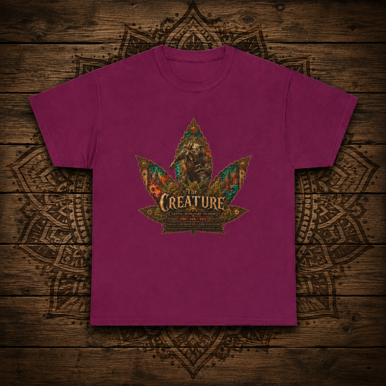 Creature Leaf Graphic Tee | Botanical Skull Art