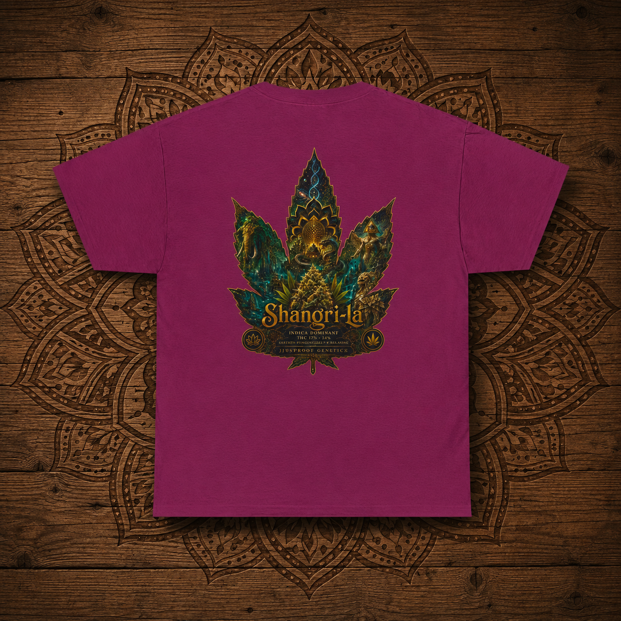 Ornate Lotus Leaf T-Shirt | Boho Mandala Cannabis Leaf Graphic