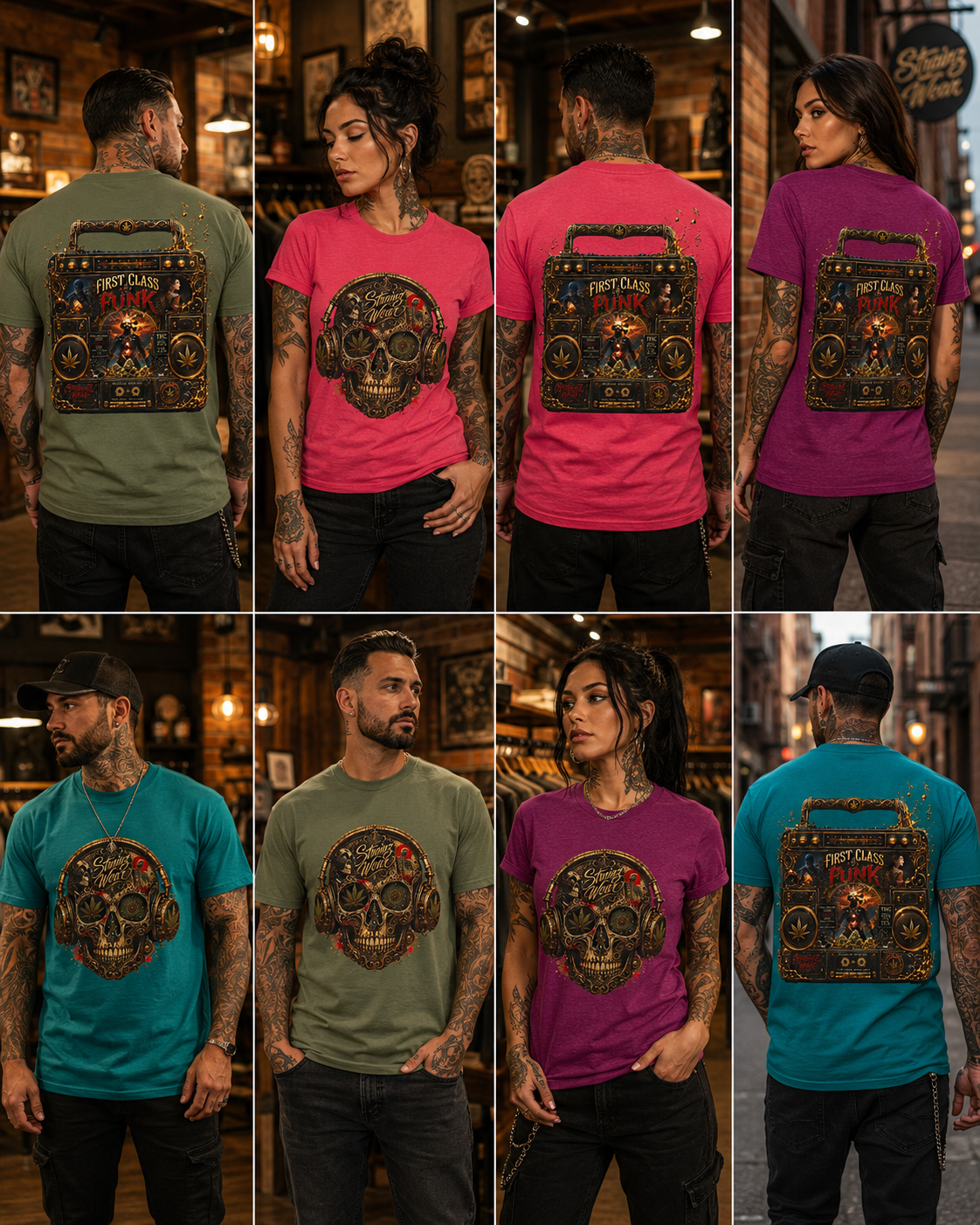Skull with Headphones Tee | Punk Amplifier Graphic Shirt