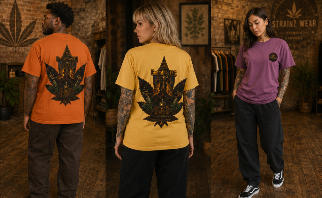 Godfather OG Leaf Graphic T-Shirt | Cannabis Leaf Back Print