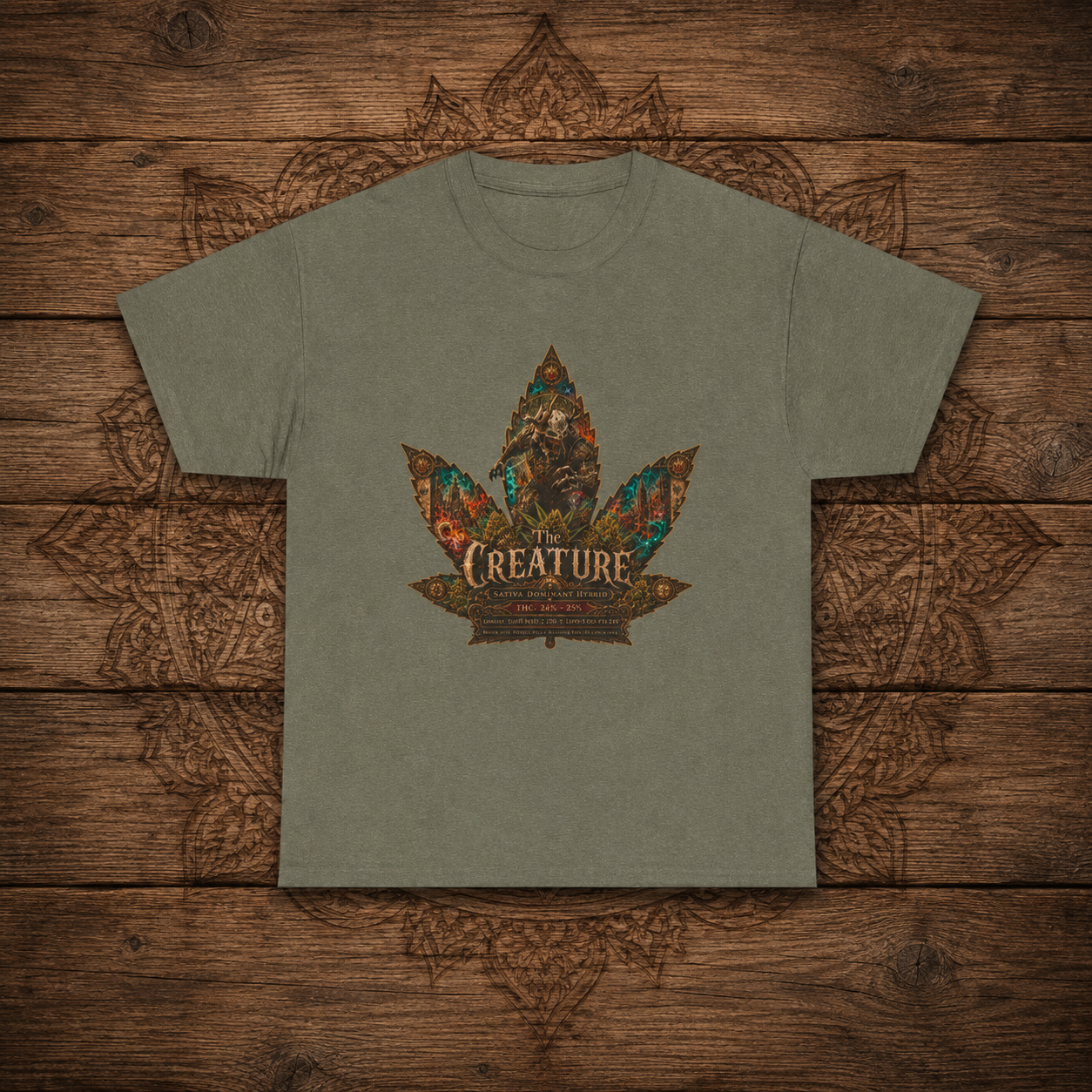 Creature Leaf Graphic Tee | Botanical Skull Art