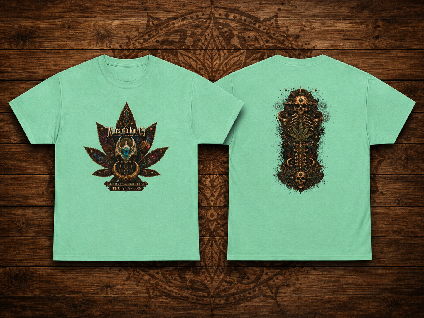 Marshmallow OG/Spinal Cannabis Skull T-shirt
